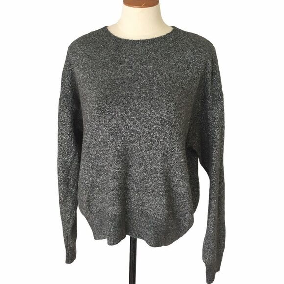 H&M Black and Silver Medallic Thread Sweater Sz S - Picture 1 of 4